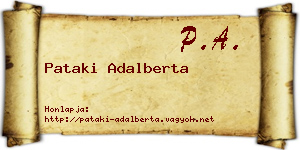 Pataki Adalberta névjegykártya